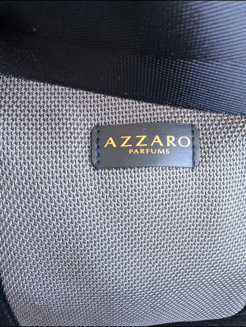 Azzaro Parfums Gray and Navy Seersucker Duffle Bag